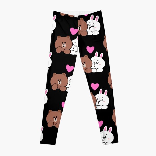 Oso pardo y Cony enamorados Leggings