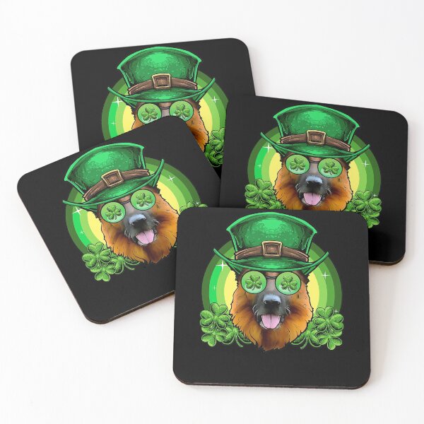 Item preview, German Shepherd St Patricks Day, Dog Leprechaun Clover designed and sold by EmilyPippin.