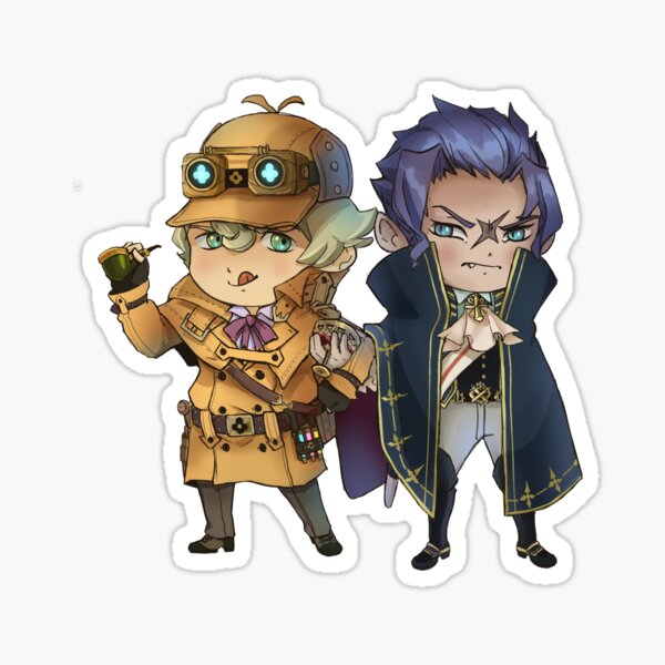 Barok van Zieks and Sherlock Holmes Chibi Sticker/pin Sticker