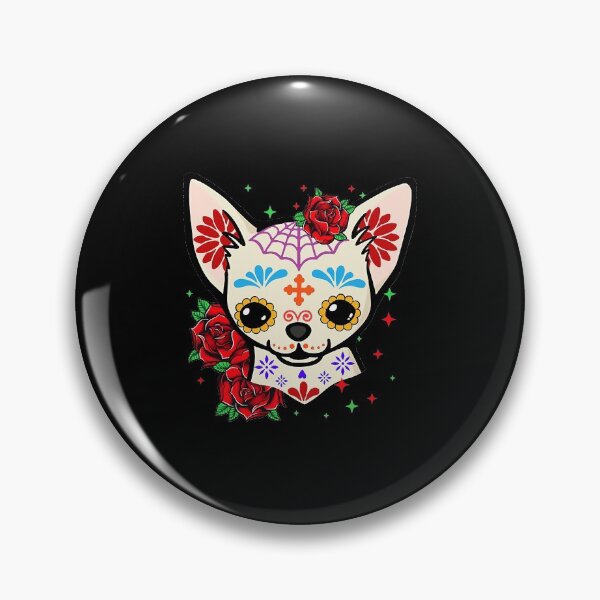 Artikelvorschau, Chihuahua Totenköpfe Tag der Toten Sugar Skull Hund Halloween entworfen und verkauft von ManishDayal.