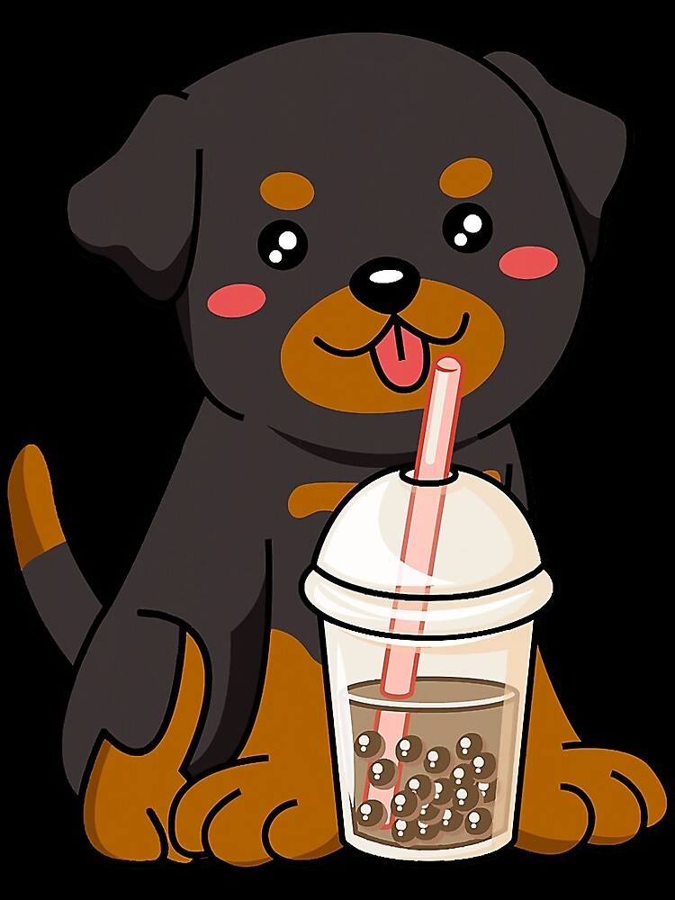 Boba Tea Rottweiler Dog Lover Kawaii Japanese Anime