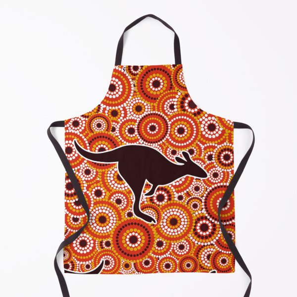 Artikelvorschau, Australische Aborigines Art Orange Circles Kangaroos Wallaby entworfen und verkauft von Spaceshipsells.