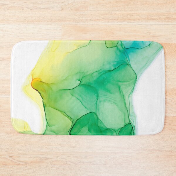 Item preview, Yellow Green Turquoise Abstract 521 Alcohol Ink Painting by Herzart designed and sold by herzart.