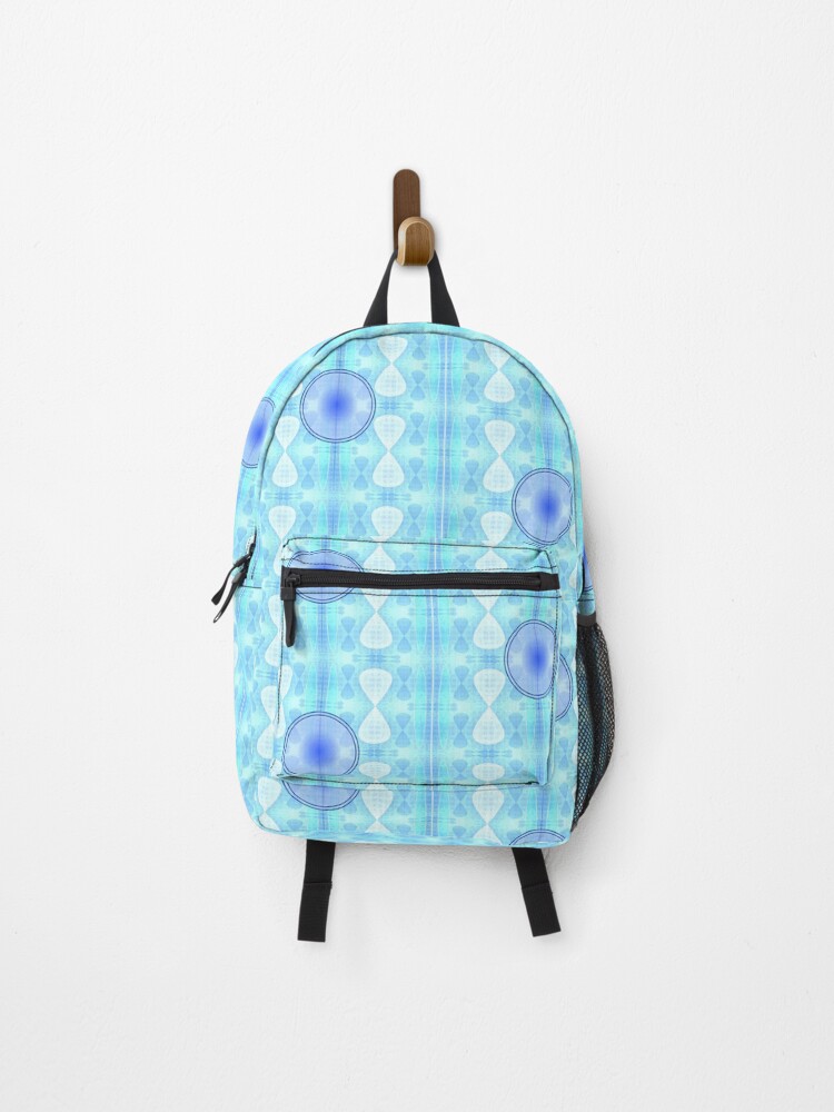 Thumbnail 1 of 3, Backpack, Blue Button Pattern designed and sold by artfulnotebook.