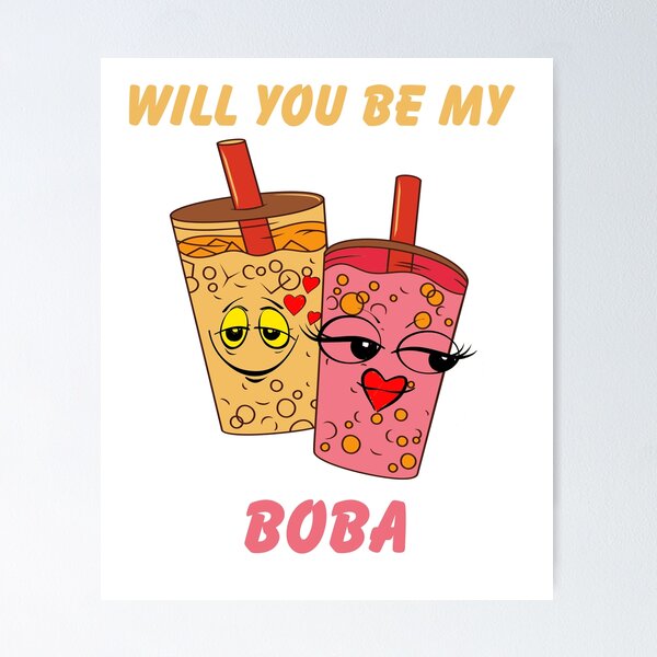 Item preview, Green Tea Boba And Taro And Milk Tea, will you be my boba designed and sold by GulQari.
