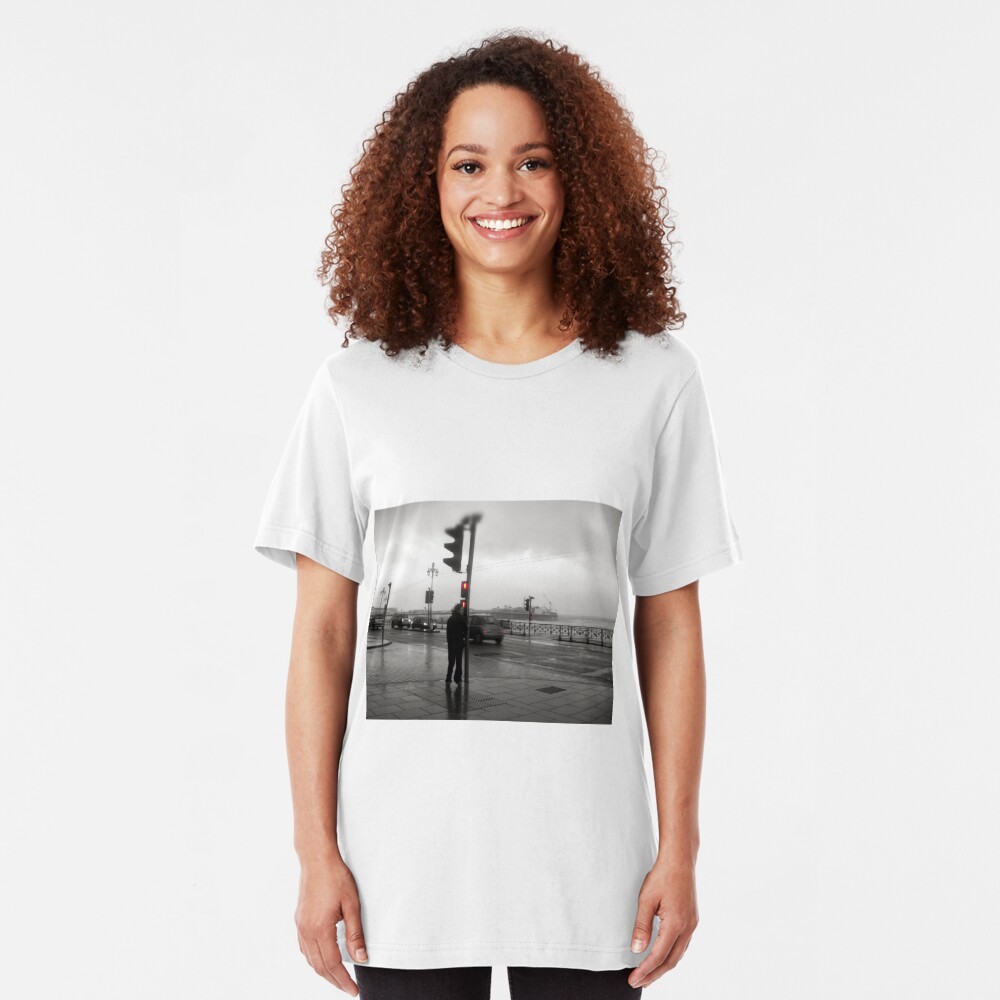 Storm Warning on Brighton Beach Slim Fit T-Shirt
