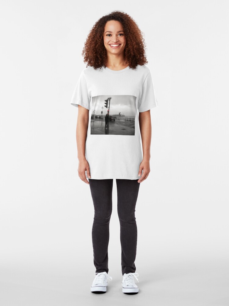 Alternate view of Storm Warning on Brighton Beach Slim Fit T-Shirt