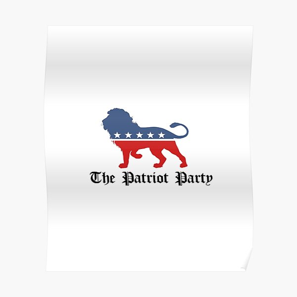 The Patriot Party Lion Patriotic 4th Of July Poster By Nguyenhines