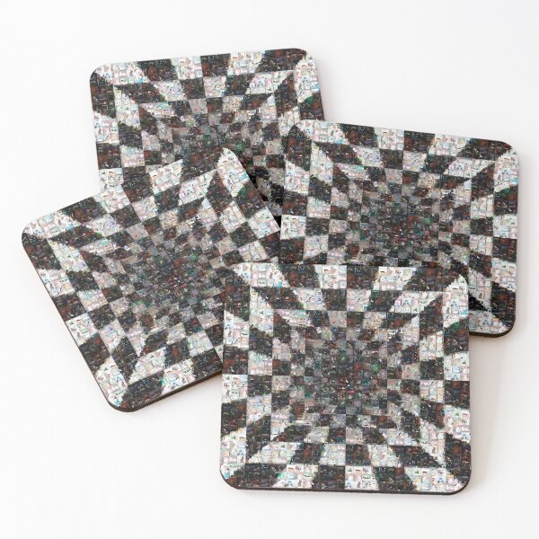 Item preview, Mosaic Checkered Tunnel with Cats Optical Illusion designed and sold by YourIllusion.