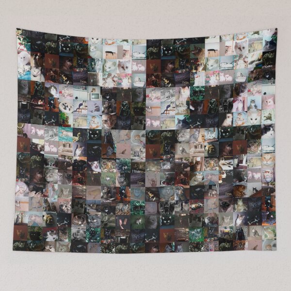 Item preview, Mosaic Checkered Tunnel with Cats Optical Illusion designed and sold by YourIllusion.