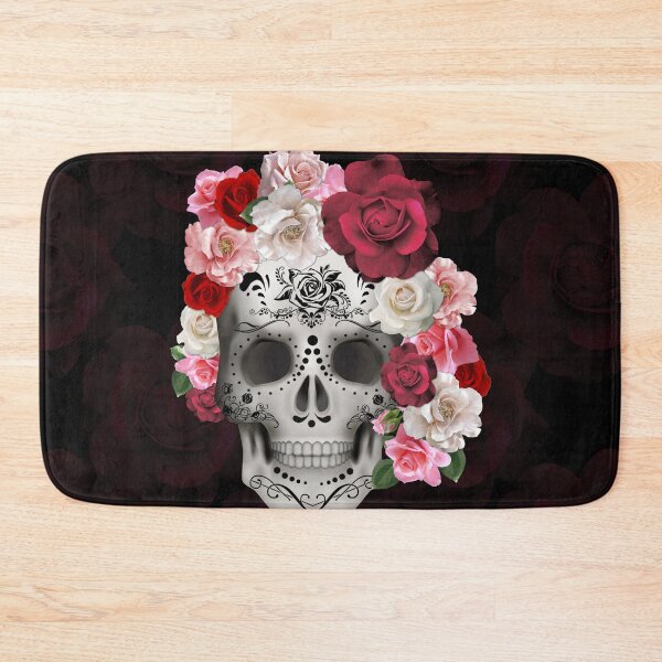 Item preview, Sugar Skull with Roses  designed and sold by FireGirlinOz.