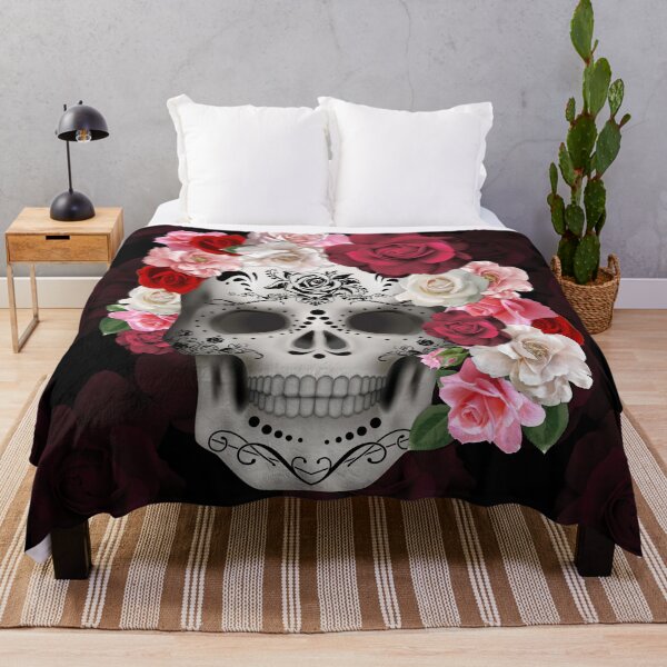 Item preview, Sugar Skull with Roses designed and sold by FireGirlinOz.