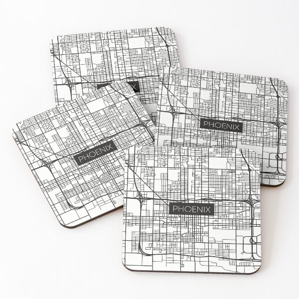 Item preview, Phoenix Street Map Black and White Transparent designed and sold by HelloGentry.