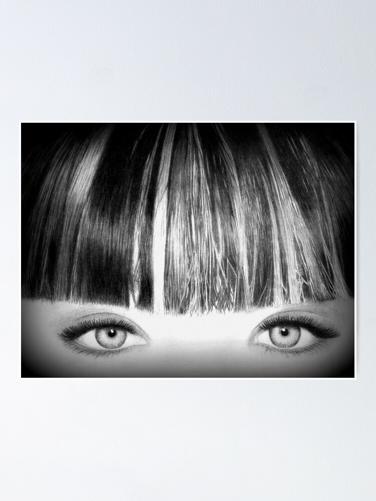 Thumbnail 2 of 3, Poster, Black and White Pencil Drawing Eyes by IV designed and sold by InmaVassar.