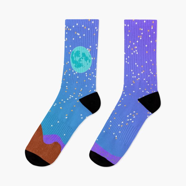 Item preview, Red and Purple Mountains with Full and Crescent Moons with Stars designed and sold by ShaunSandhu.