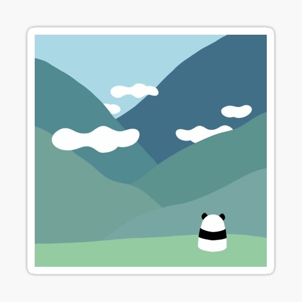 Panda in the Mountains Sticker