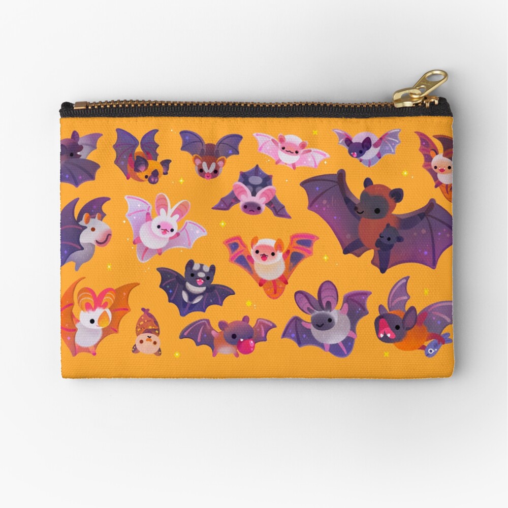 Bat - yellow Zipper Pouch