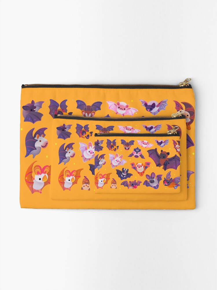 Alternate view of Bat - yellow Zipper Pouch