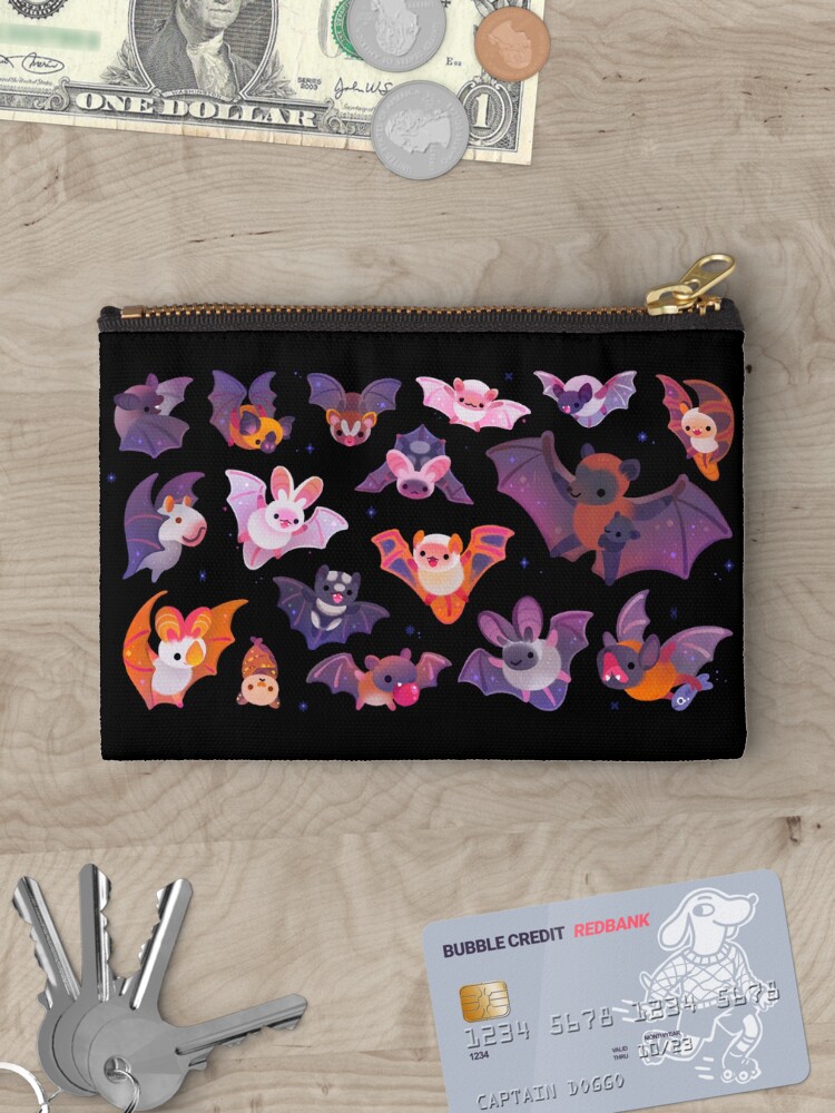Thumbnail 3 of 4, Zipper Pouch, Bat - dark designed and sold by pikaole.