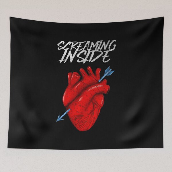 Item preview, Screaming Inside - with Stabbed Heart Illustration designed and sold by SocialStreet.