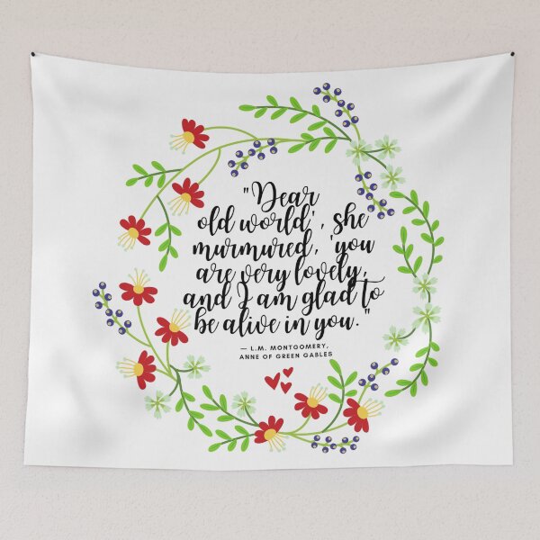 Item preview, Copy of Anne of Green Gables Dear Old World, LM Montgomery book quote designed and sold by Dollfacedesign.