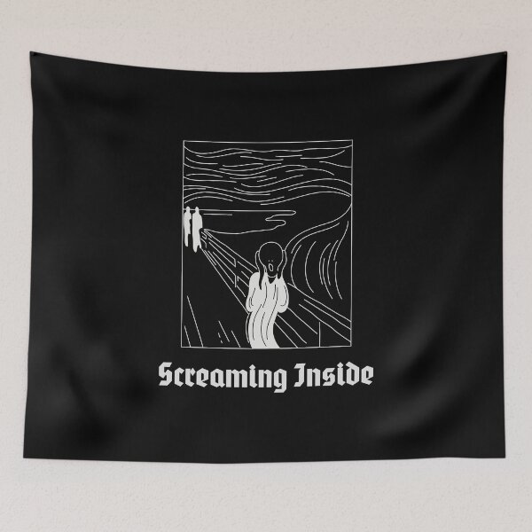 Item preview, Screaming Inside - with Scream Painting Illustration designed and sold by SocialStreet.