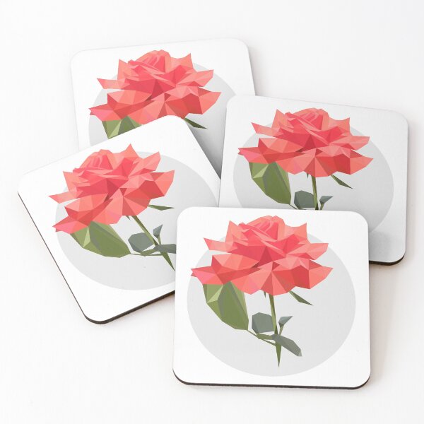 Item preview, Pink Rose Polygonal Floral Print designed and sold by Verpax.
