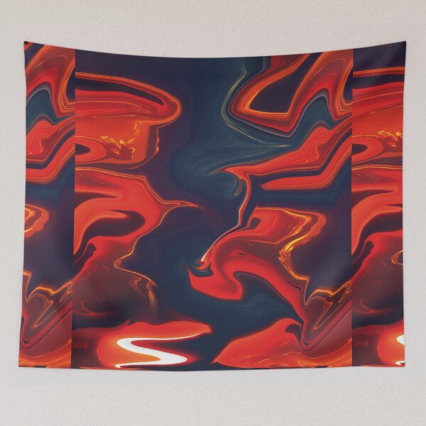 Item preview, Red and Blue liquid texture or pattern designed and sold by Soumita.