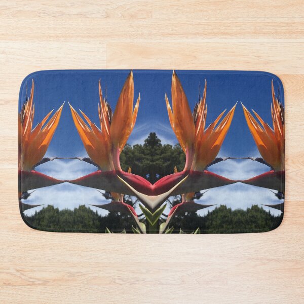 Item preview, Botanical, Divine - Strelitzias, Birds of Paradise in Orange, Scarlet and Emerald under Blue Skies designed and sold by RoseAromas.