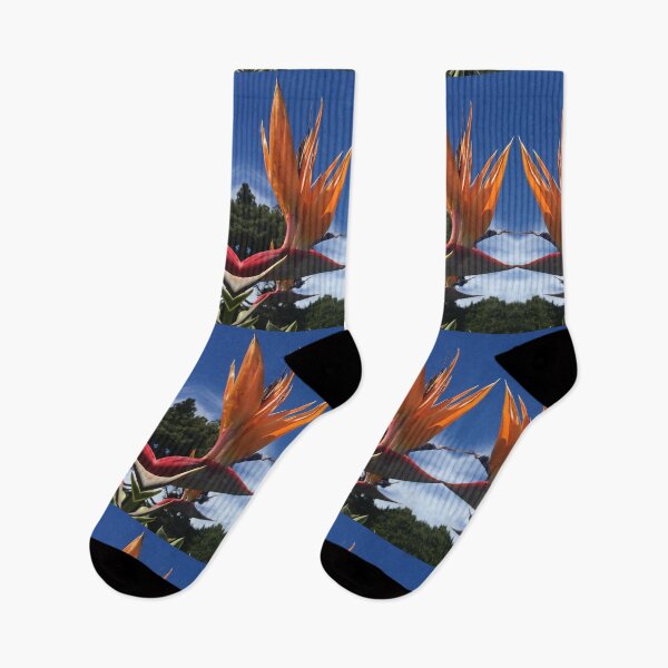Item preview, Botanical, Divine - Strelitzias, Birds of Paradise in Orange, Scarlet and Emerald under Blue Skies designed and sold by RoseAromas.