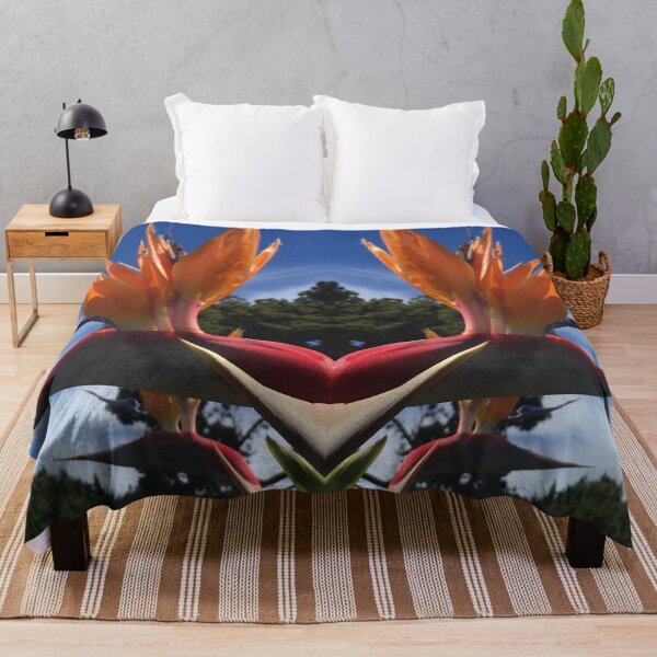 Item preview, Botanical, Divine - Strelitzias, Birds of Paradise in Orange, Scarlet and Emerald under Blue Skies designed and sold by RoseAromas.