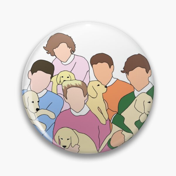 Aperçu de l'œuvre One Direction avec des chiots créée et vendue par stickers by sam.