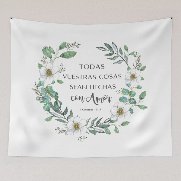 Item preview, Todas vuestras cosas sean hechas con amor Spanish bible verse, 1 corintios 16 designed and sold by latiendadearyam.