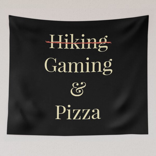 Item preview, HIKING AND PIZZA, GAMING AND PIZZA designed and sold by LevelUpMerch.