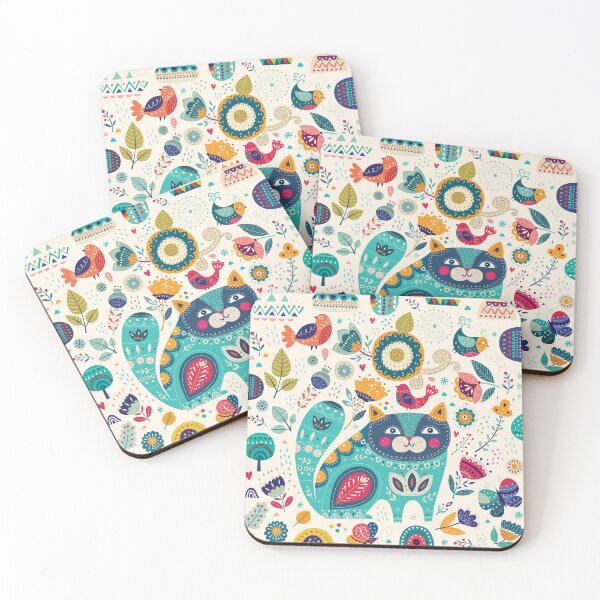 Item preview, Cat, Birds and Flowers designed and sold by Pavnud.