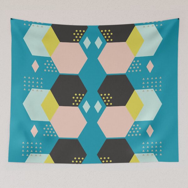 Item preview, Bluish Black Hexagonal Abstract designed and sold by BhavyaBathla.