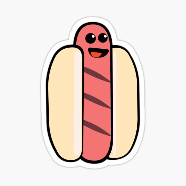 Kawaii Hot Dog Stickers Redbubble - kawaii hot dog roblox