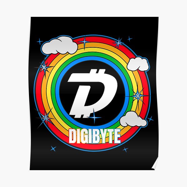 Digibyte DGB Cryptocurrency - Regenbogen Poster