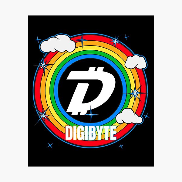 Digibyte DGB Cryptocurrency - Regenbogen Fotodruck