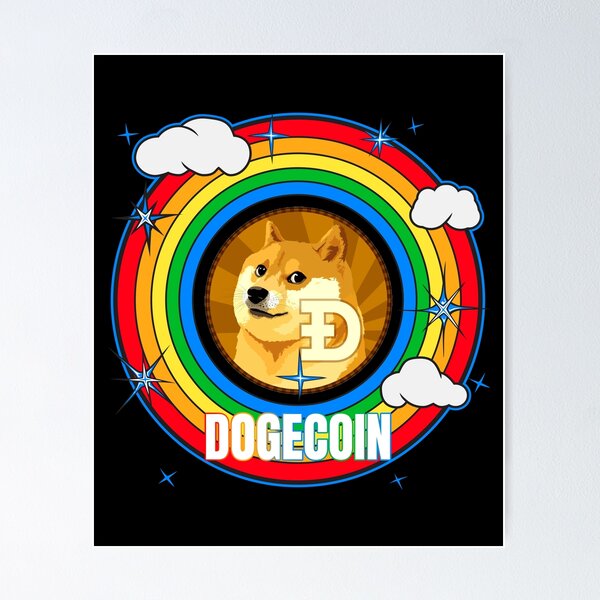 Artikel-Vorschau von Dogecoin DOGE Kryptowährung - Regenbogen, designt und verkauft von Bitcoin-Fashion.