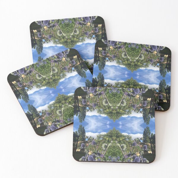 Item preview, Summertime Botanical, Sea Holly Sky Folly - Lilac to Brilliant Blue and Green designed and sold by RoseAromas.