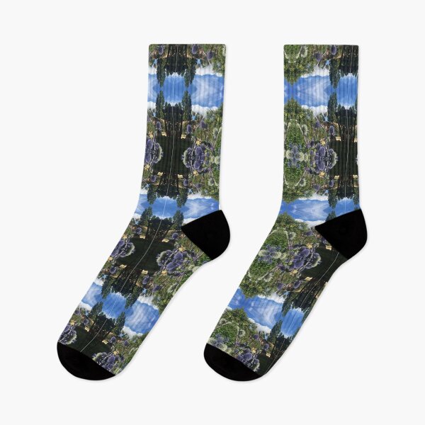 Item preview, Summertime Botanical, Sea Holly Sky Folly - Lilac to Brilliant Blue and Green designed and sold by RoseAromas.
