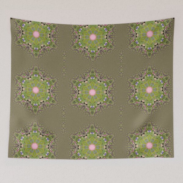 Artikelvorschau, Kaleidoscope Star Flower II - Oriental Floral Pink Blue Green Mandala entworfen und verkauft von gphotobox.