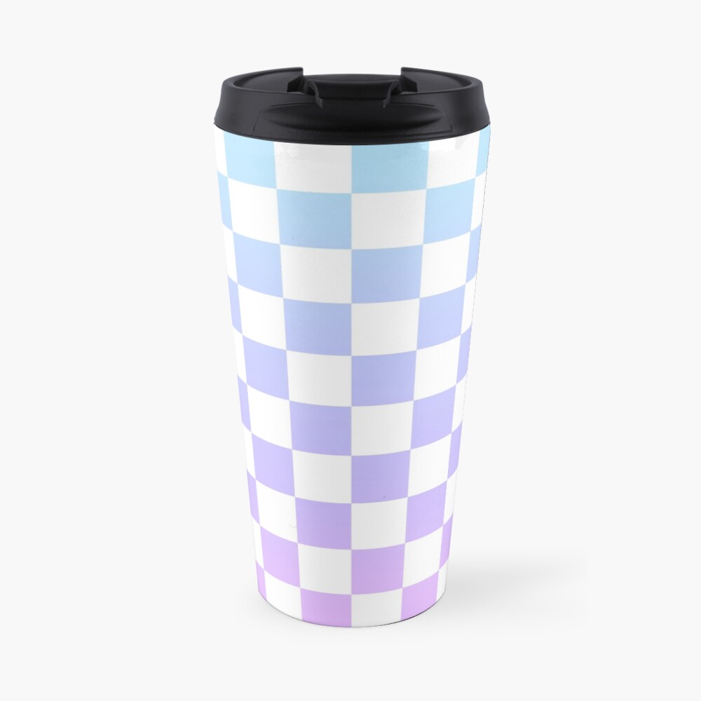 Blue and Purple Checkered Pattern Travel Mug