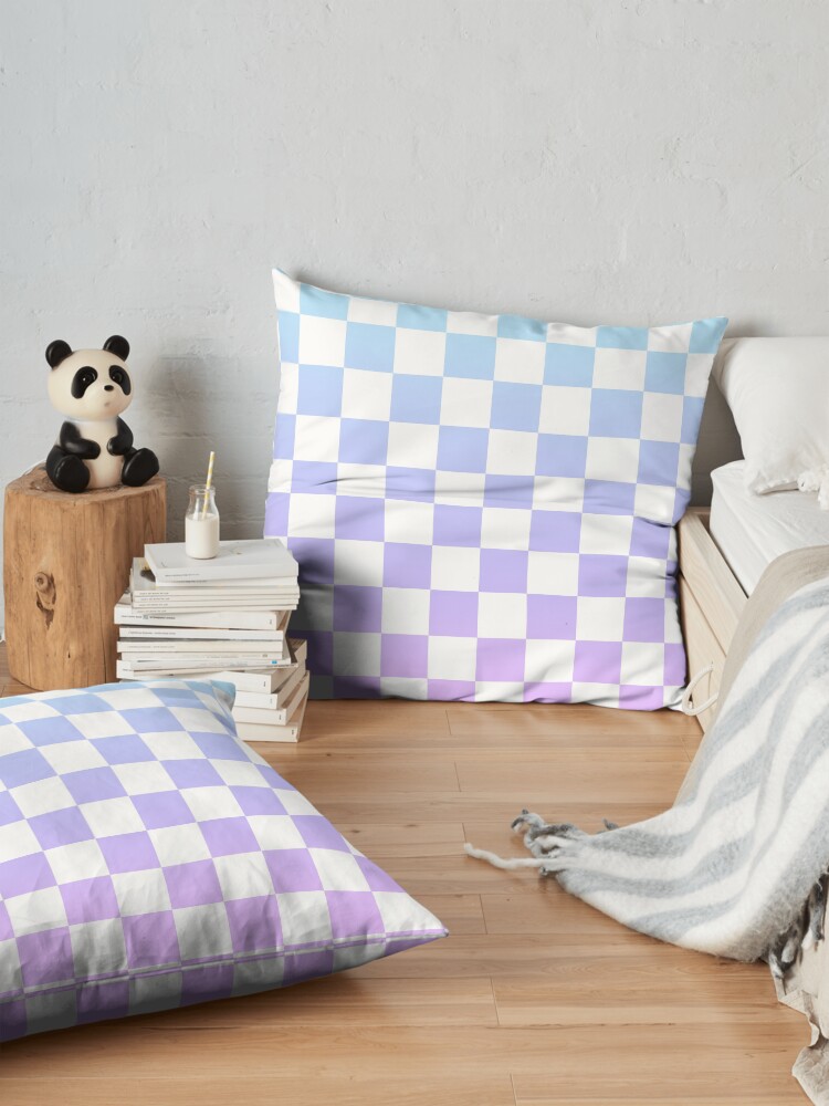 Alternate view of Blue and Purple Checkered Pattern Floor Pillow