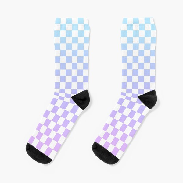 Blue and Purple Checkered Pattern Socks