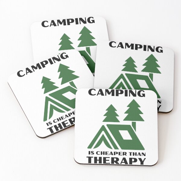 Item preview, CAMPING IS CHEAPER THAN THERAPY for light background designed and sold by elifrey.