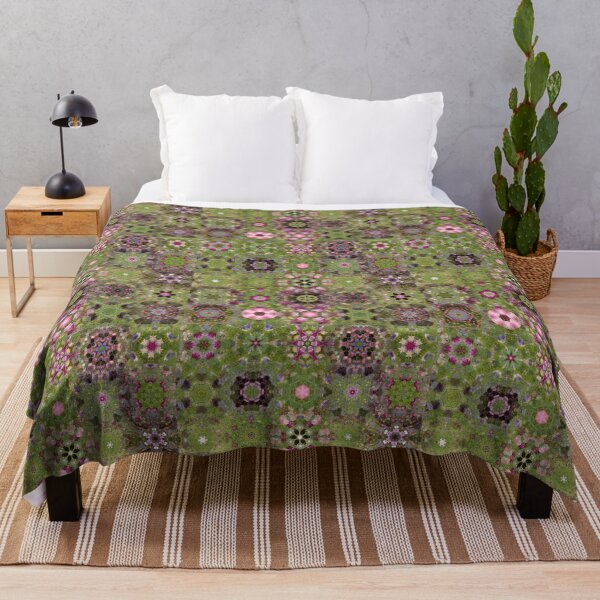 Item preview, Kaleidoscope Star Flowers - Oriental Floral Pink Blue Green Mandalas designed and sold by gphotobox.