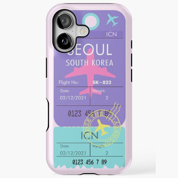 SEOUL SOUTH KOREA RETRO PLANE TICKET BAG TAG KPOP