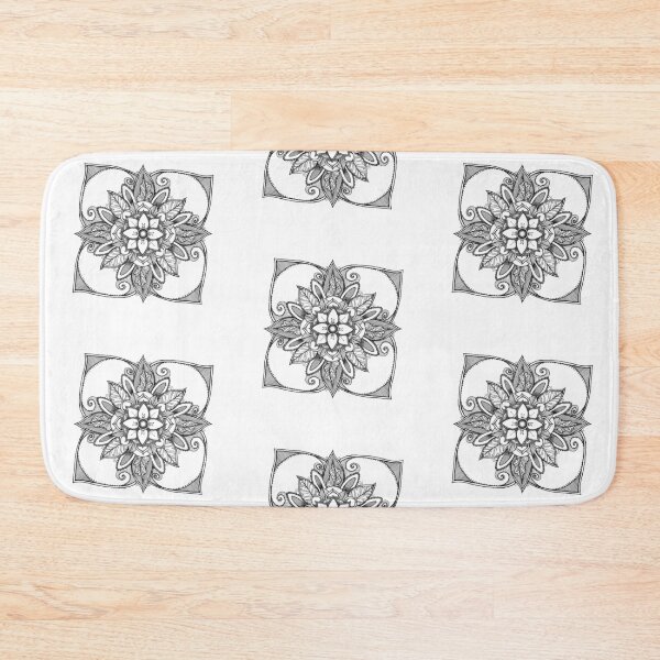Item preview, Black and white flower mandala  designed and sold by stickypixie.